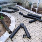 Black pipe from eavestroughing
